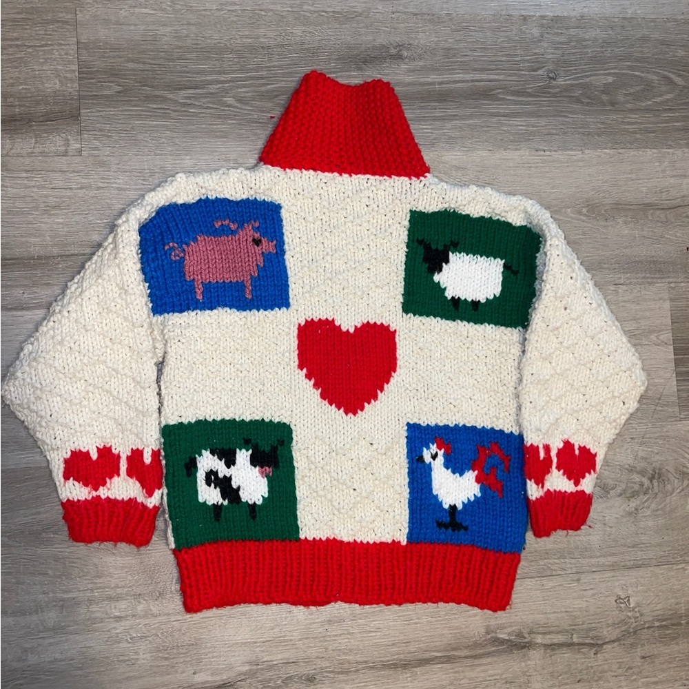 Colorful Handmade Farm Animal Sweater